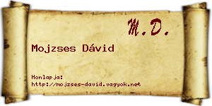 Mojzses Dávid névjegykártya